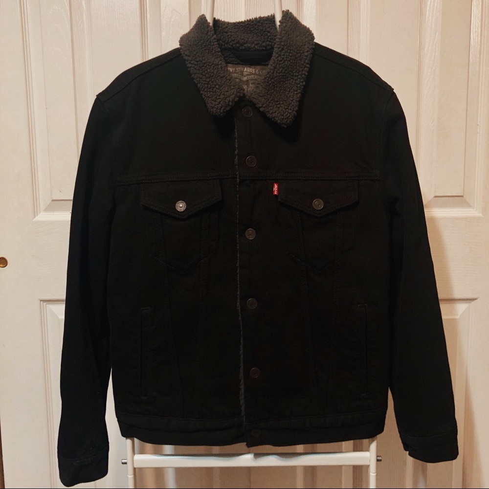 Levi's Black Sherpa trucker Jacket